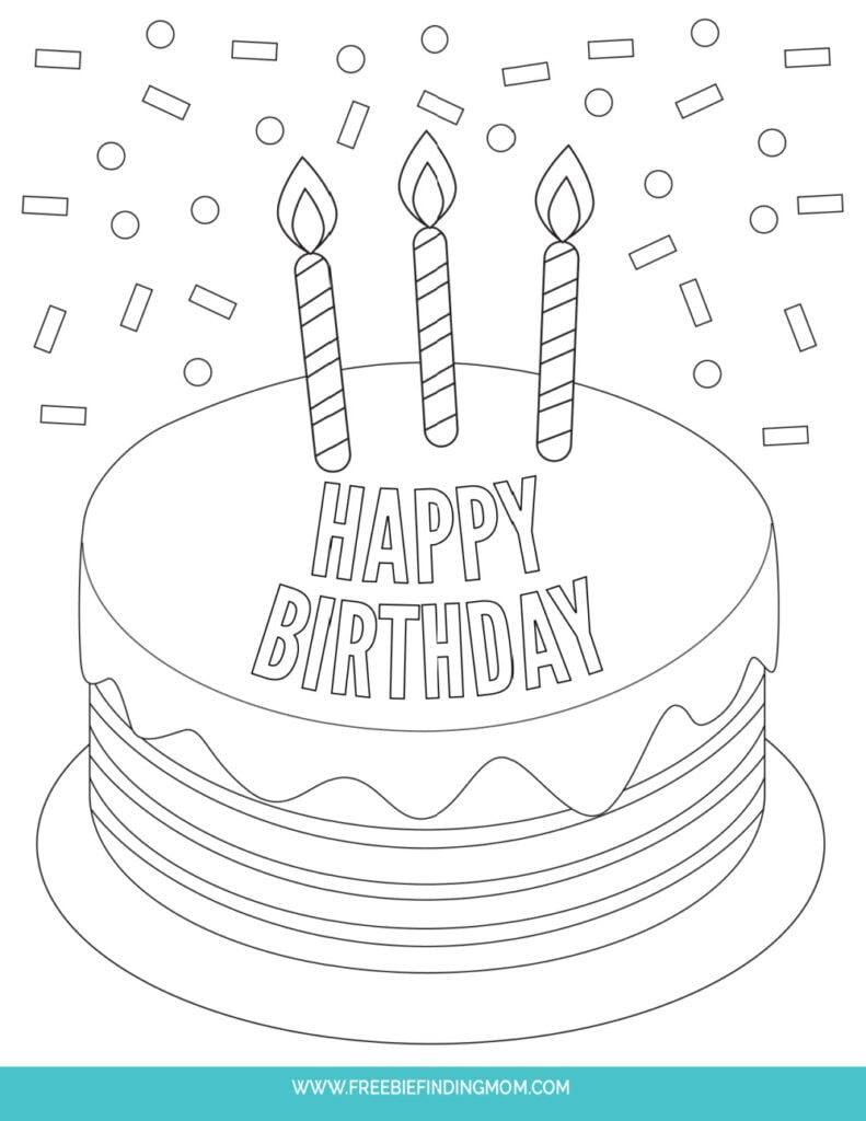 3 Free Printable Birthday Cake Coloring Pages - Freebie Finding Mom regarding Free Printable Birthday Cake