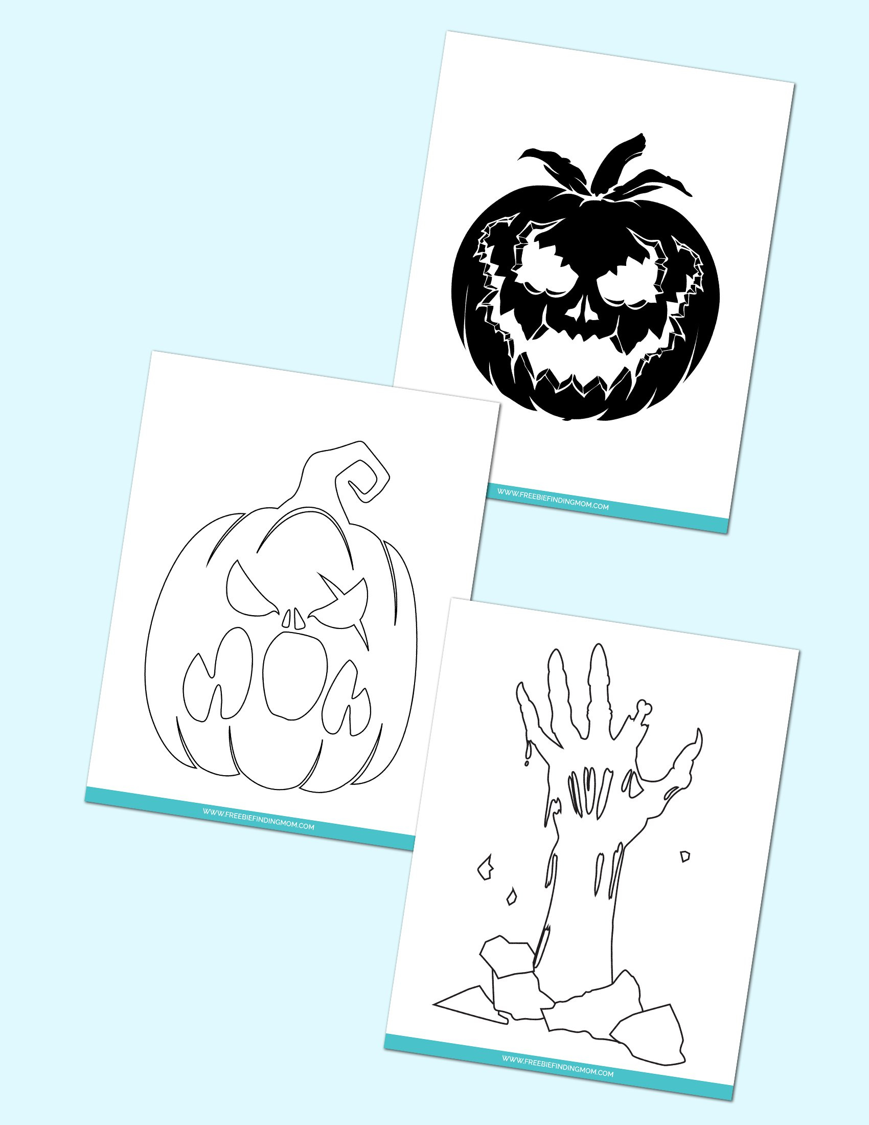 3 Free Scary Pumpkin Carving Stencils (Printable Pdfs) - Freebie regarding Free Printable Zombie Pumpkin Carving Stencils