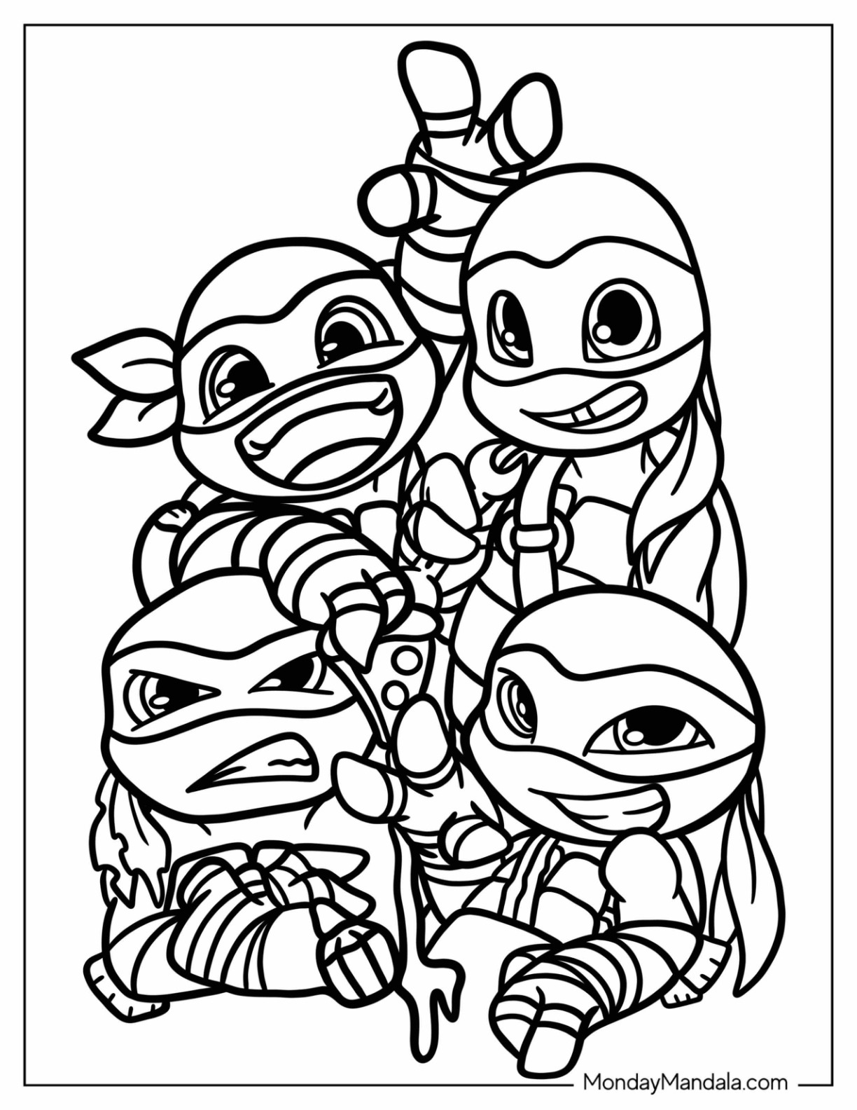 30 Ninja Turtles Coloring Pages (Free Pdf Printables) regarding Free Ninja Turtle Printables