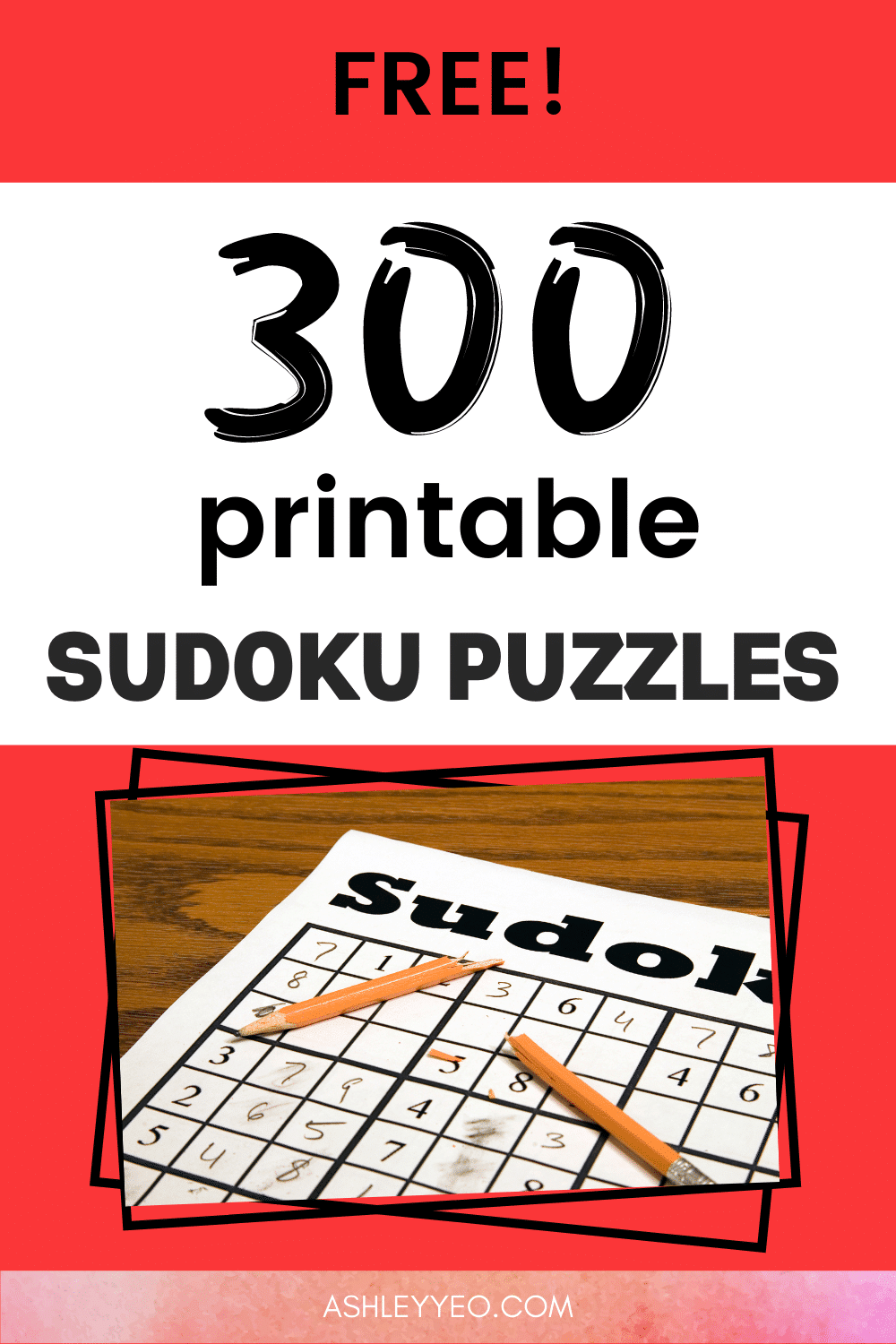 300 Free Printable Sudoku Puzzles For Your Family - Ashley Yeo inside Download Printable Sudoku Puzzles Free