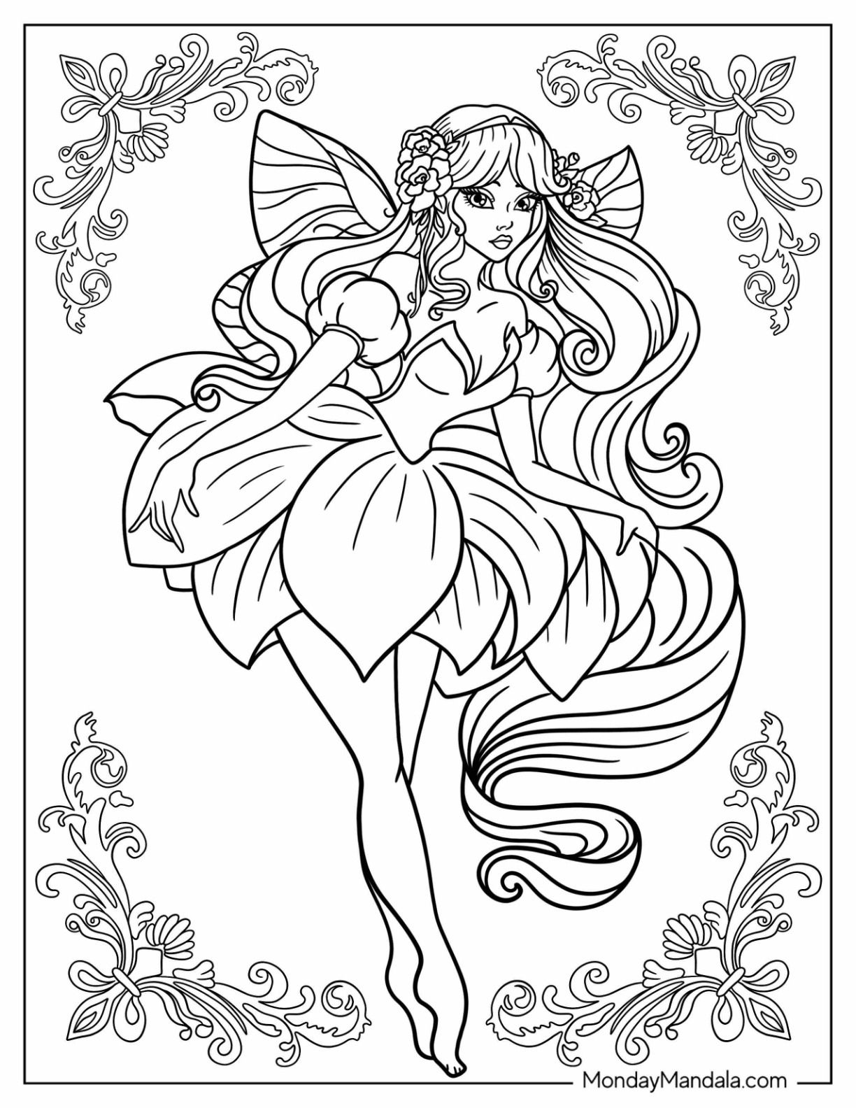 34 Fairy Coloring Pages (Free Pdf Printables) for Free Printable Coloring Pages for Adults Dark Fairies