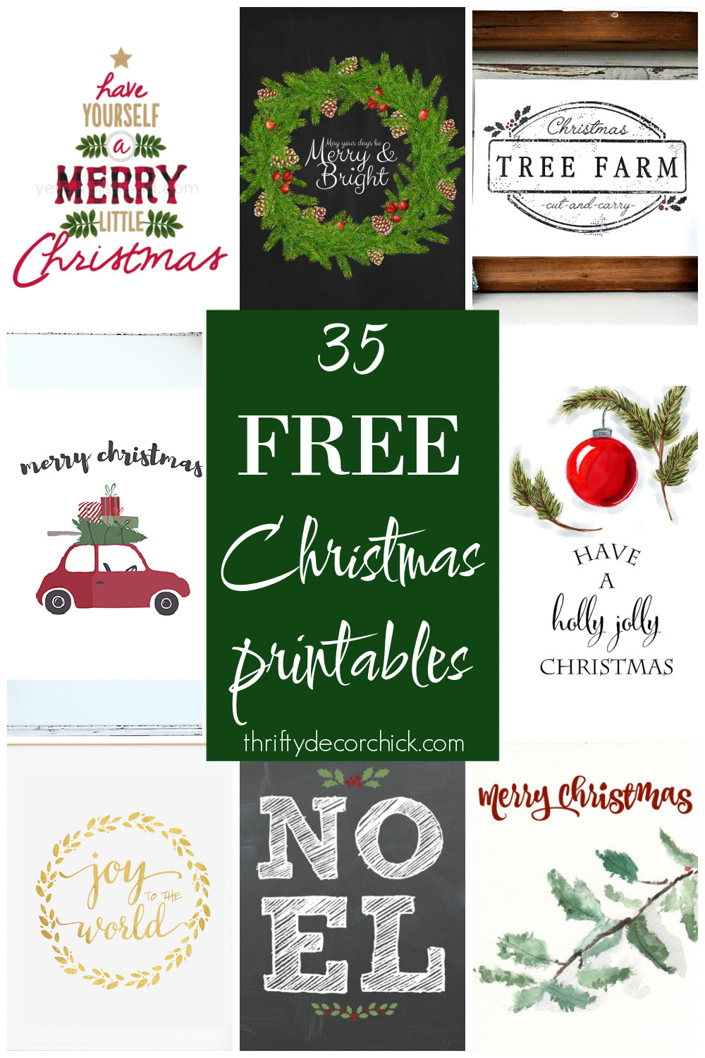 35 Free Christmas Printables To Deck Your Halls | Thrifty Decor for Free Printable Christmas Pictures