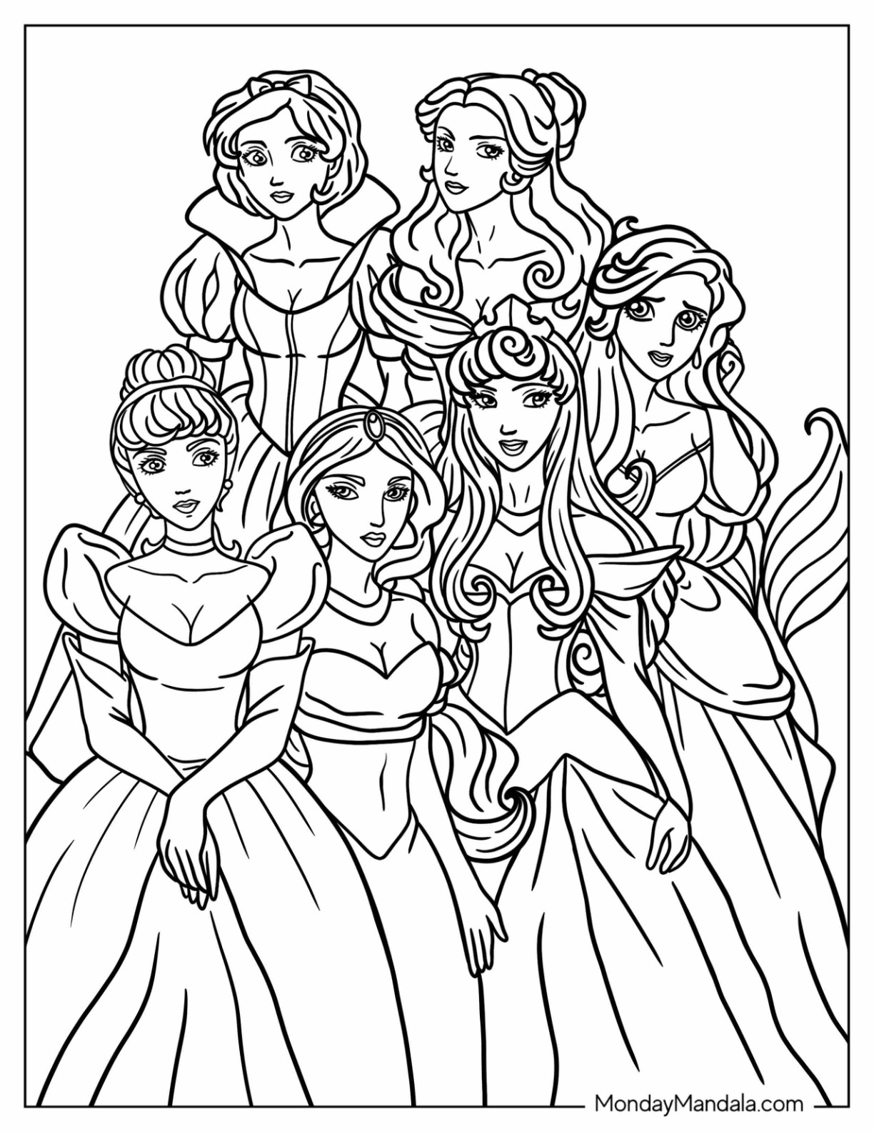 36 Disney Princess Coloring Pages (Free Pdf Printables) intended for Free Printable Coloring Pages Of Disney Characters