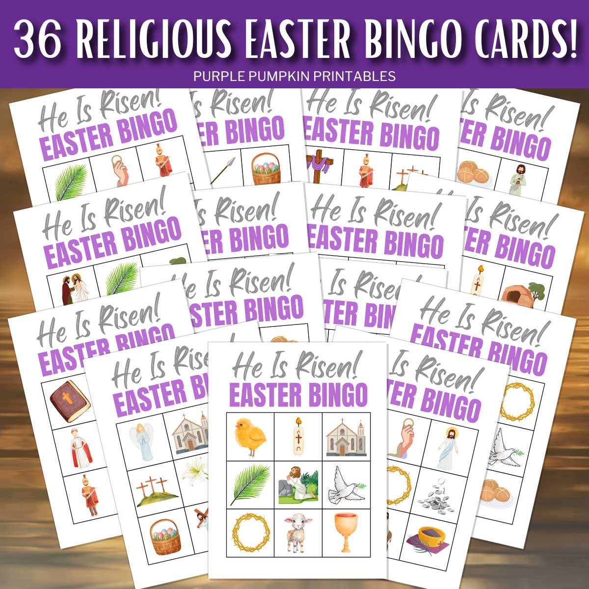 36 Printable Religious Easter Bingo Game Cards intended for Free Printable Religious Easter Bingo Cards