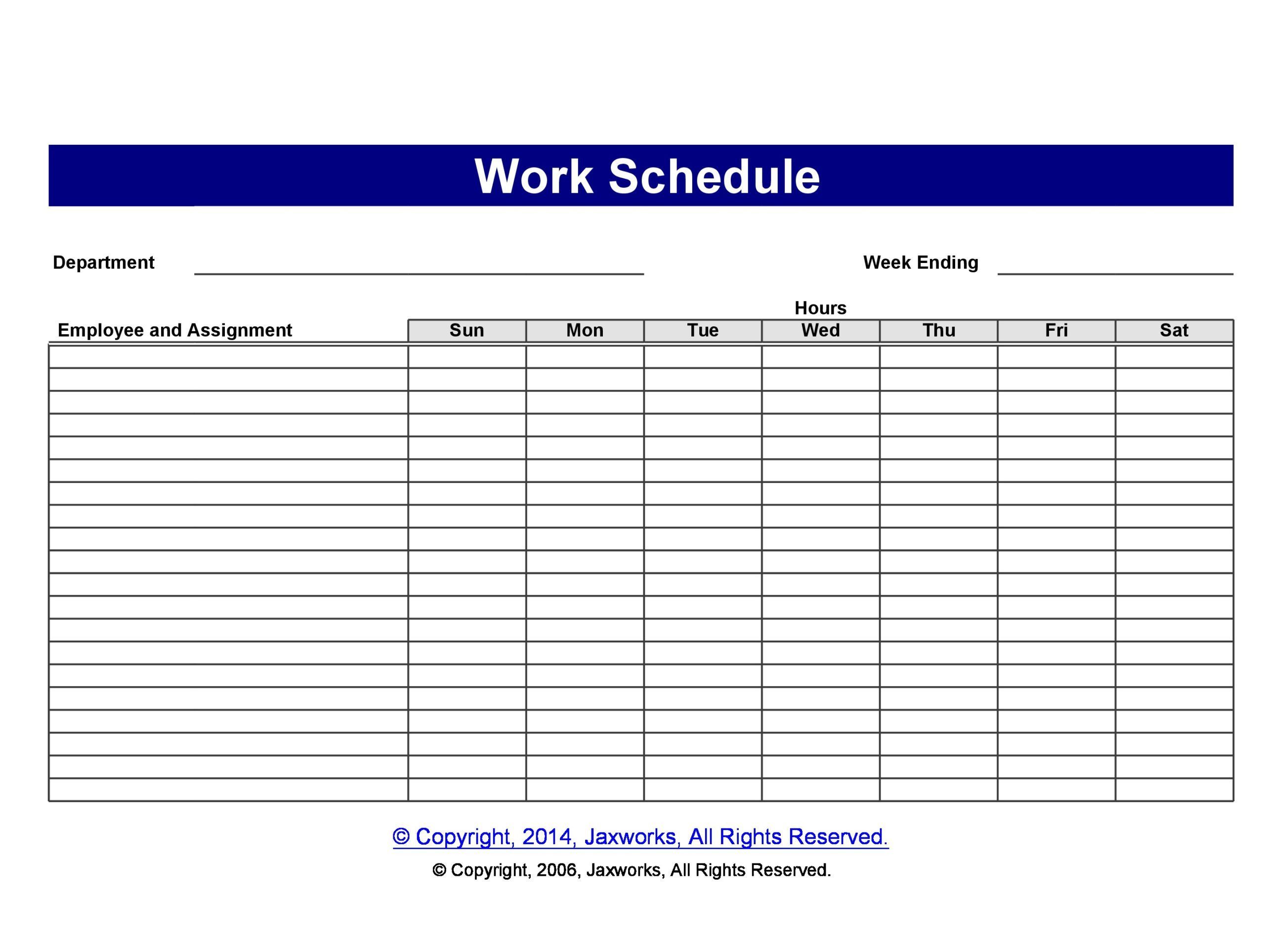 37 Free Employee Schedule Templates (Excel, Word, Pdf) in Free Printable Monthly Work Schedule Template