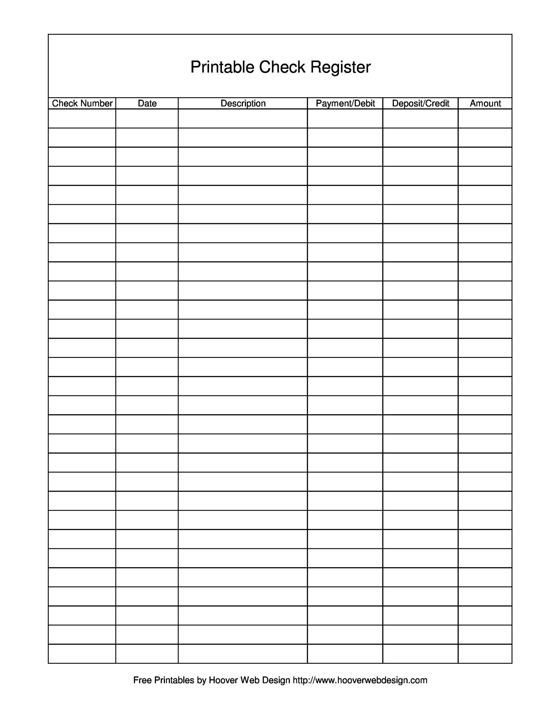 39 Checkbook Register Templates [100% Free, Printable] ᐅ Templatelab inside Free Printable Transaction Register