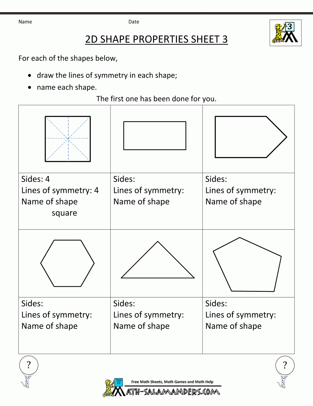 3Rd Grade Geometry Worksheets throughout Free Printable Geometry Worksheets For 3Rd Grade