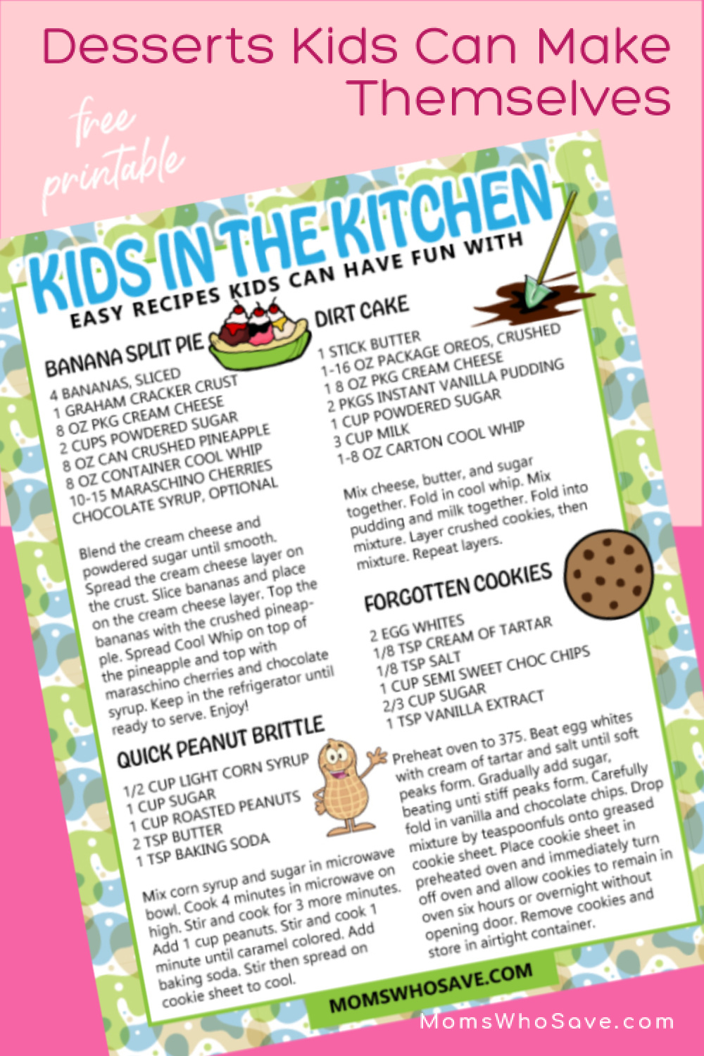 4 Desserts Kids Can Makethemselves: Free Printable with regard to Free Printable Dessert Recipes