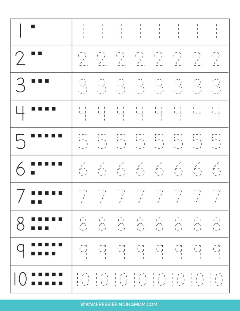 4 Free Number Tracing Worksheets 1-20 (Pdf Downloads) - Freebie in Free Printable Tracing Numbers 1-20 Worksheets