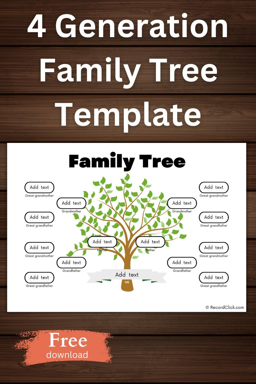 4 Generation Family Tree Template inside Free Printable Family Tree Template 4 Generations