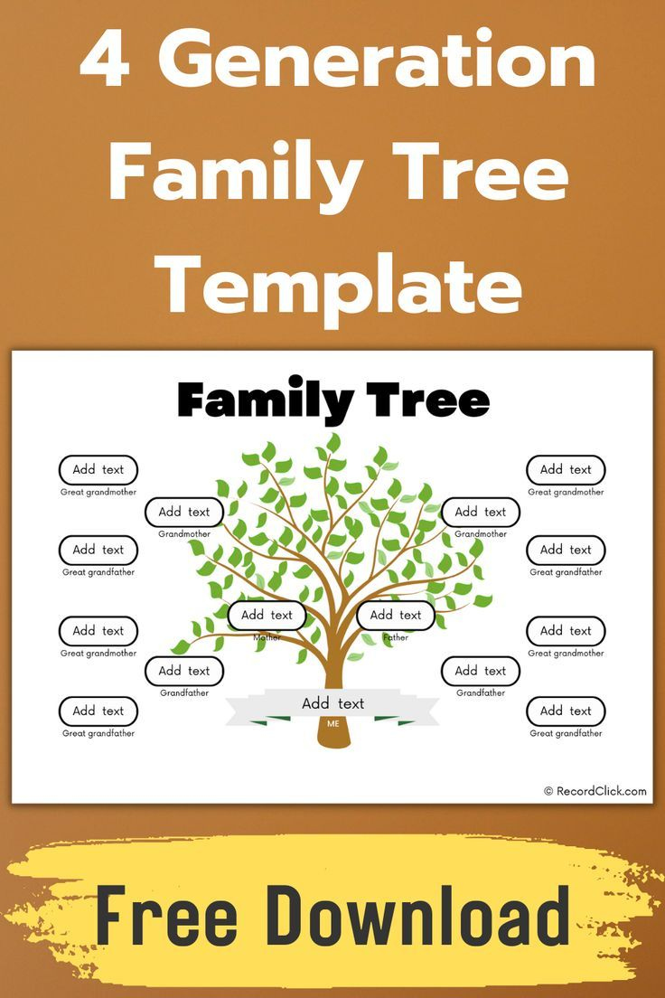 4 Generation Family Tree Template inside Free Printable Family Tree Template 4 Generations