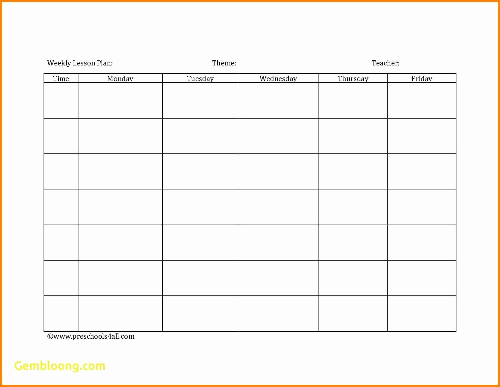 40 Weekly Lesson Plan Template Pdf | Desalas Template regarding Free Printable Blank Lesson Plan Pages