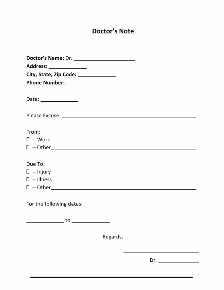 42 Fake Doctor&amp;#039;S Note Templates For School &amp;amp; Work in Free Printable Doctor Excuse Slips