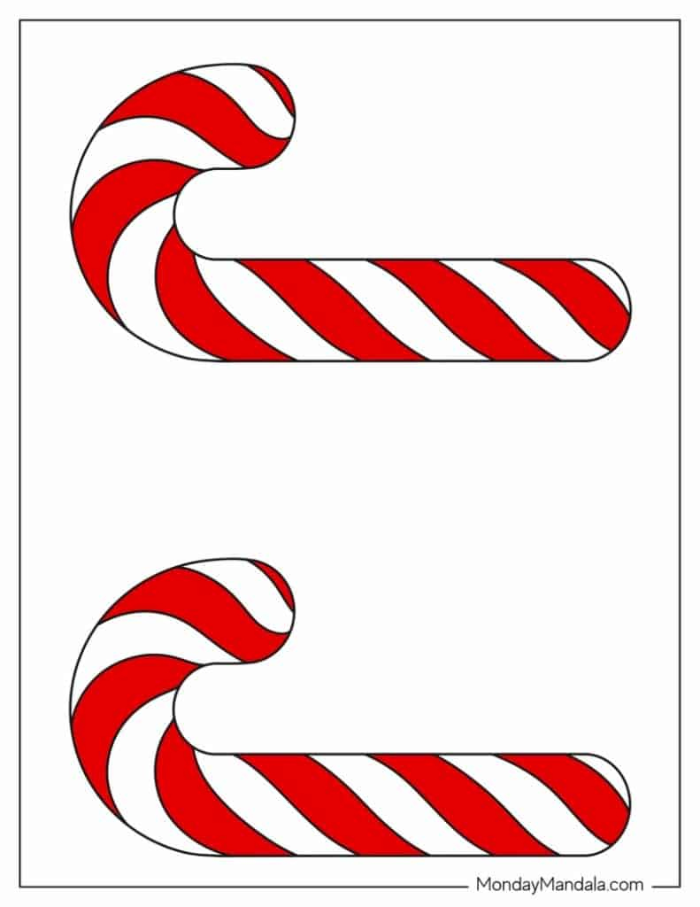 44 Candy Cane Templates (Free Pdf Printables) in Free Printable Candy Cane