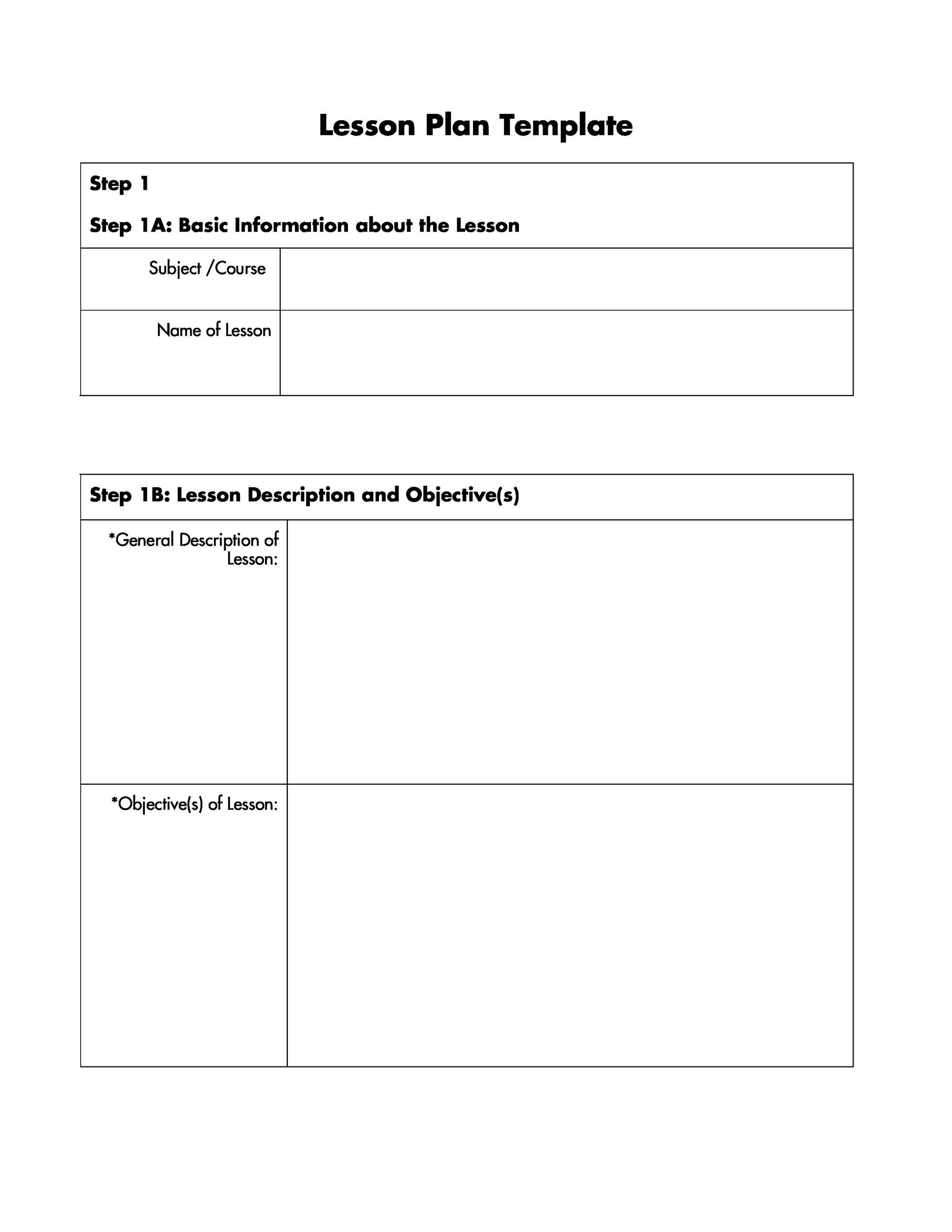 44 Free Lesson Plan Templates [Common Core, Preschool, Weekly] for Free Printable Lesson Plan Template Blank