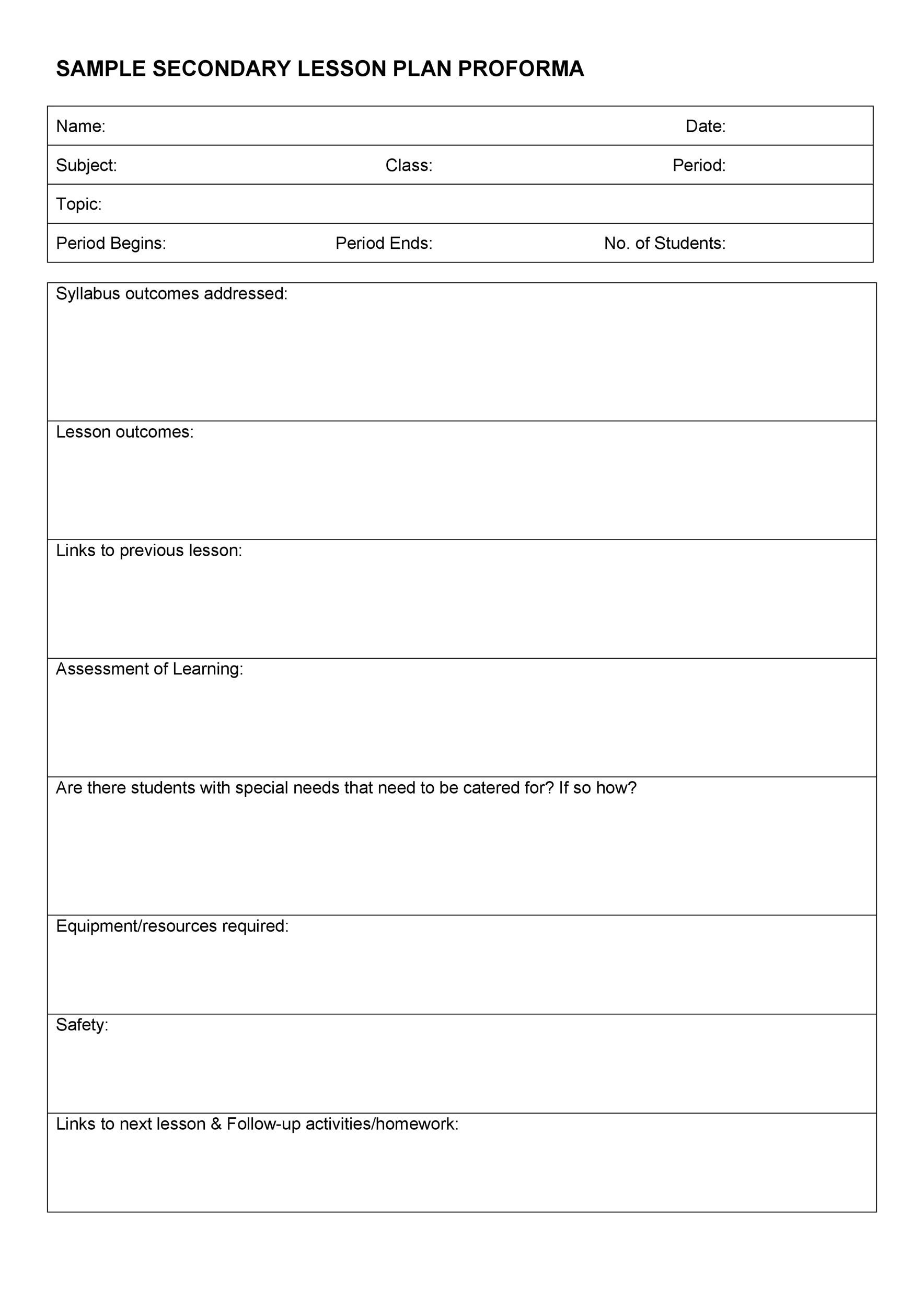 44 Free Lesson Plan Templates [Common Core, Preschool, Weekly] pertaining to Free Printable Lesson Plan Template