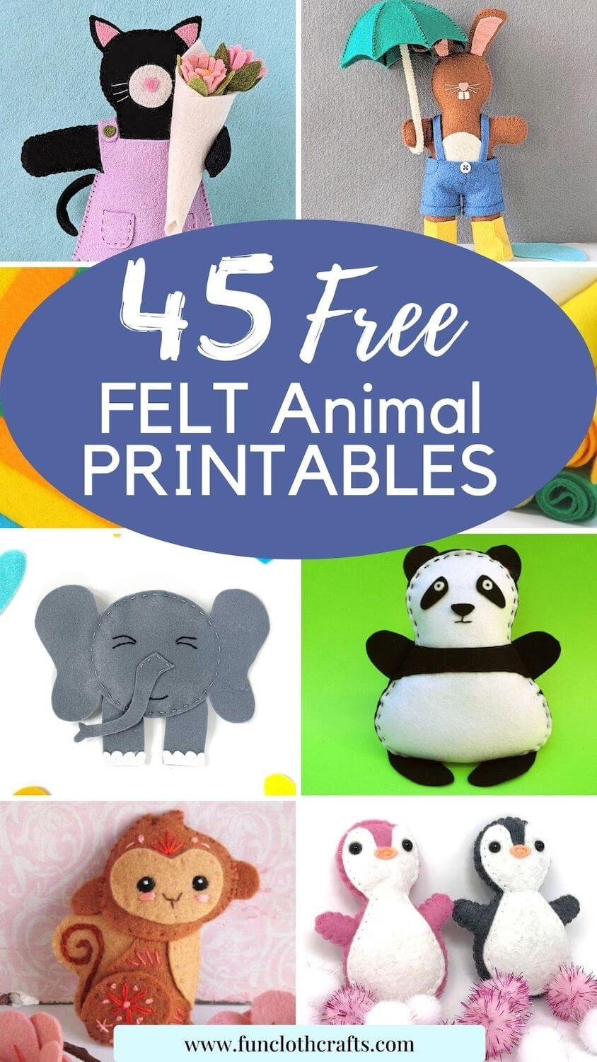 45 Free Felt Animal Patterns | Fun Cloth Crafts - Felt Craft Patterns throughout Free Printable Felt Patterns