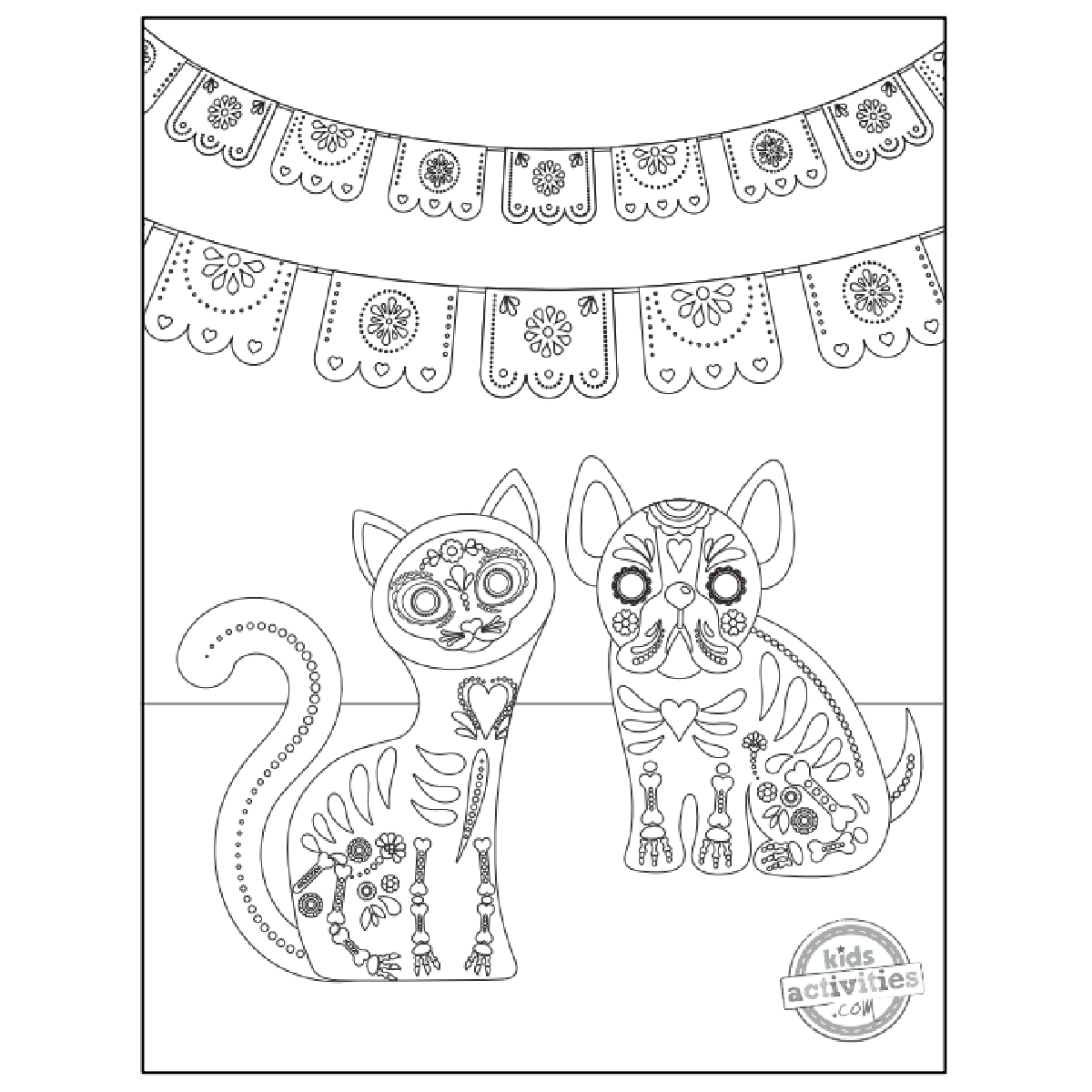 5 Beautiful Day Of The Dead Coloring Pages For Dia De Muertos in Free Printable Day of the Dead Coloring Pages