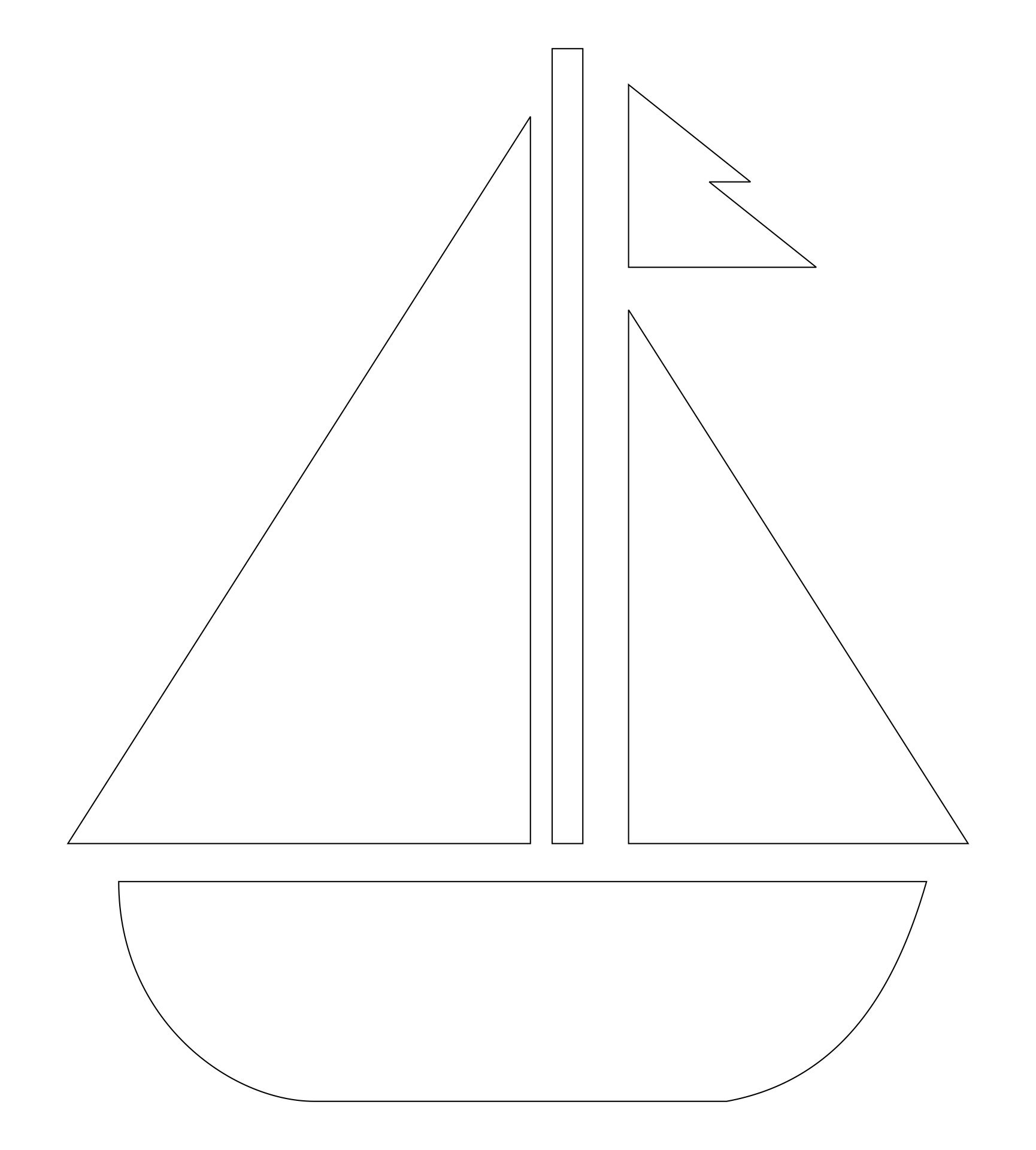 5 Best Free Printable Sailboat Stencils with Free Printable Sailboat Template