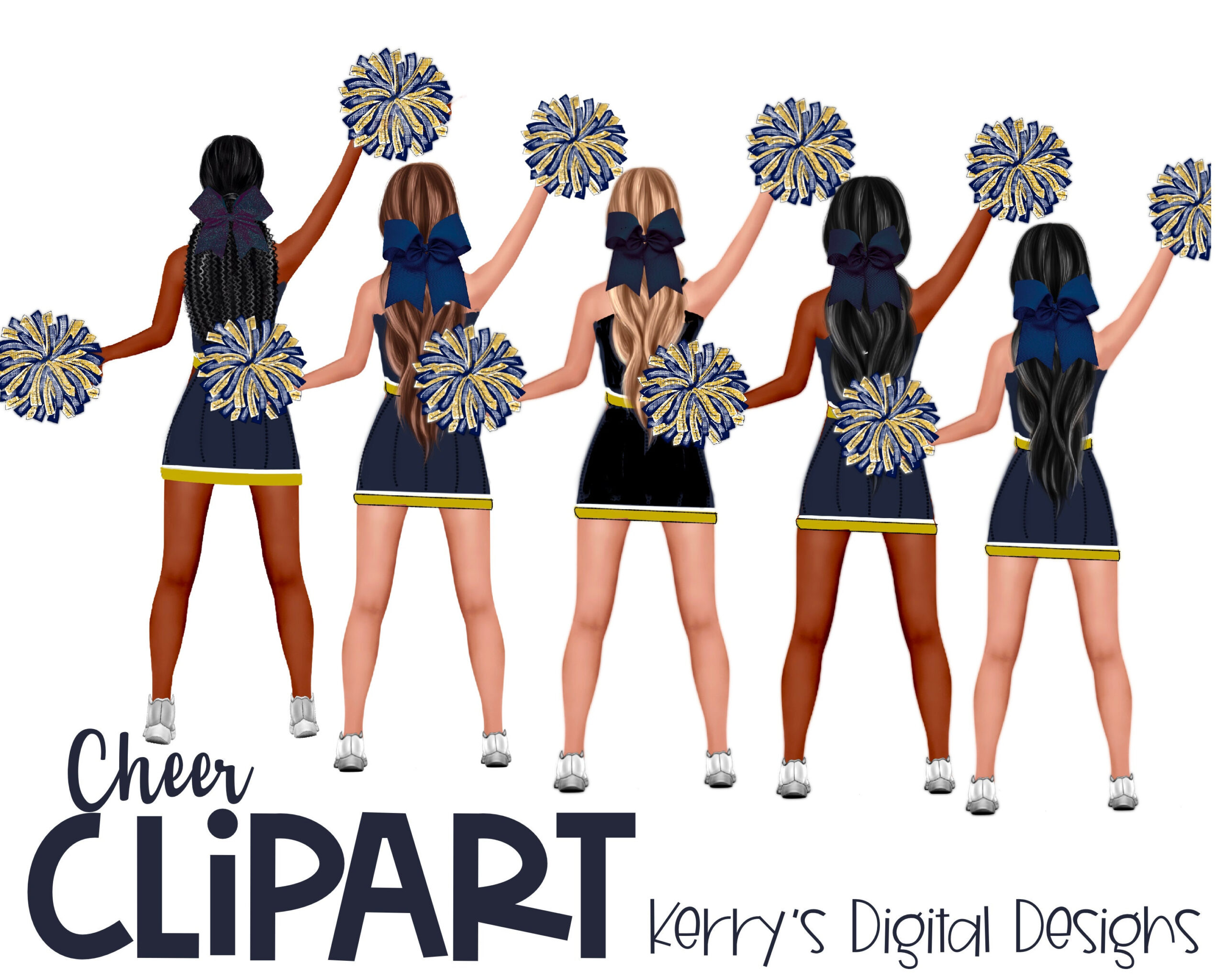 5 Blue Gold Cheerleader Clipart Printable Banquets Cheer Camp pertaining to Free Printable Cheerleading Clipart