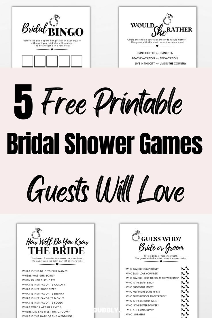 5 Free Printable Bridal Shower Games Your Guests Will Love intended for Free Printable Bridal Shower Games And Activities