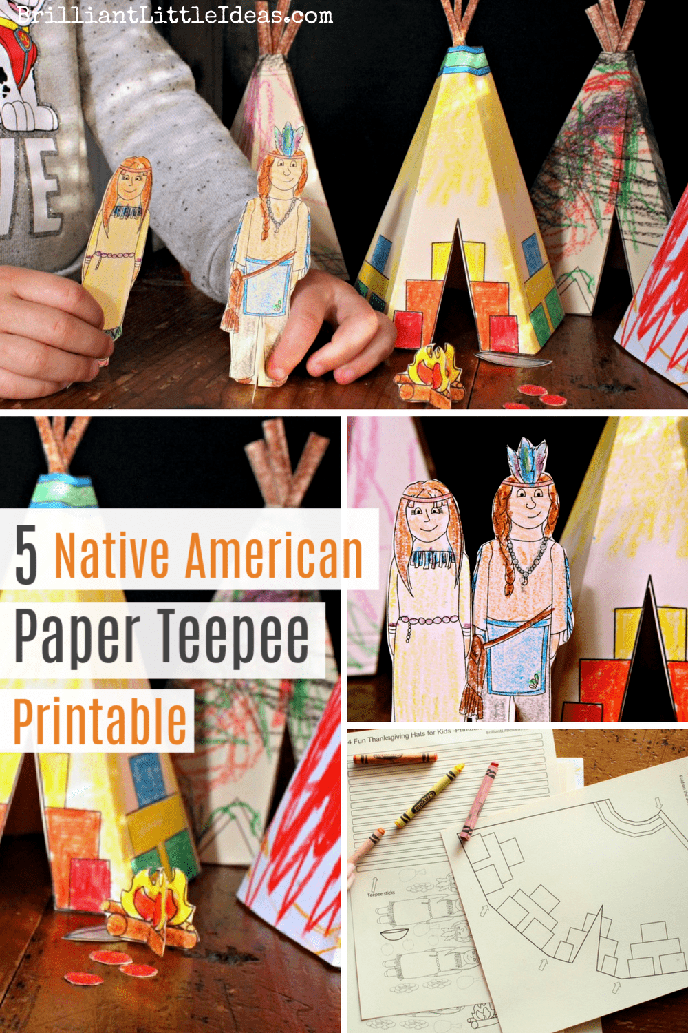 5 Native American Teepee Printable | Brilliant Little Ideas intended for Free Printable Teepee