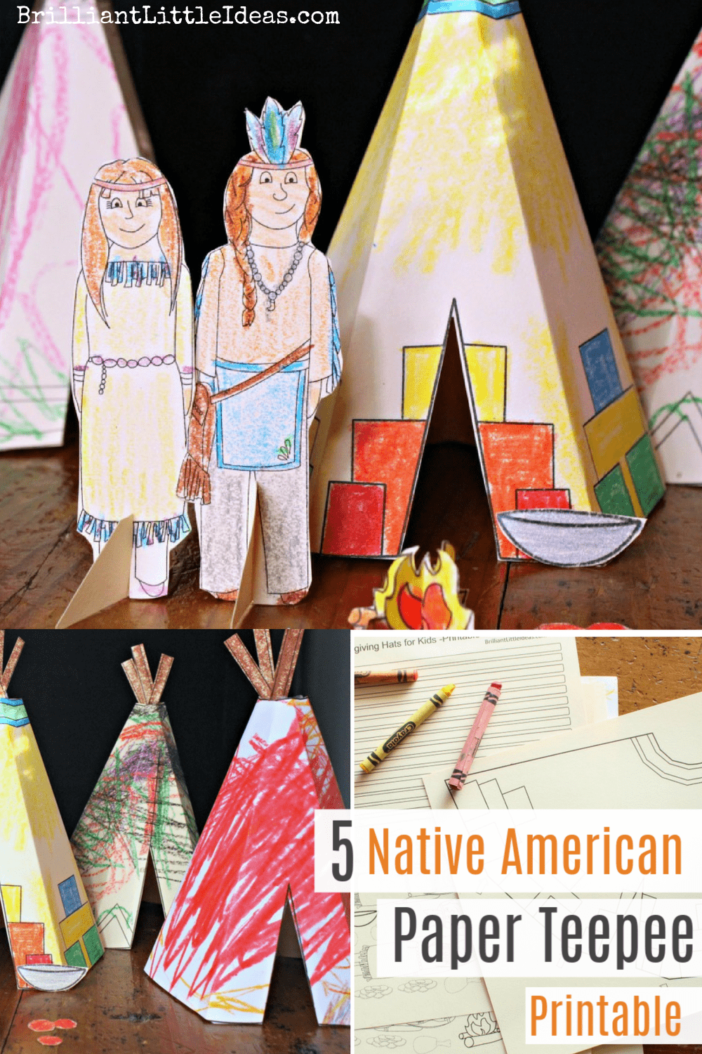 5 Native American Teepee Printable | Brilliant Little Ideas pertaining to Free Printable Teepee