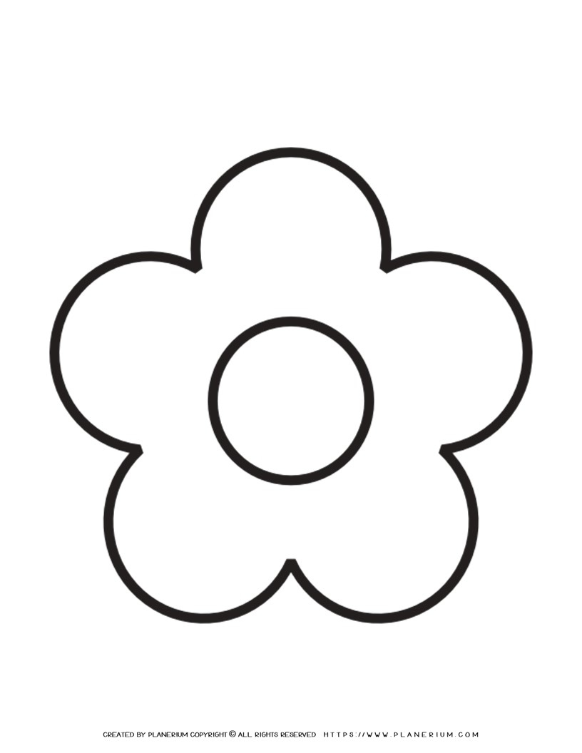 5 Petal Flower Template Printable | Planerium pertaining to 5 Petal Flower Template Free Printable