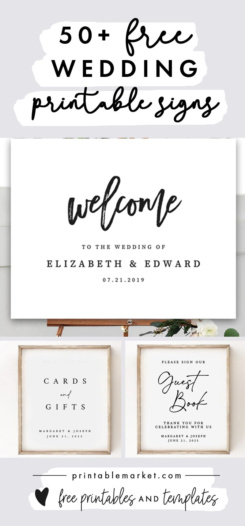 50+ Free Wedding Sign Printables | Free Wedding Printables Signs with Free Wedding Printables Templates