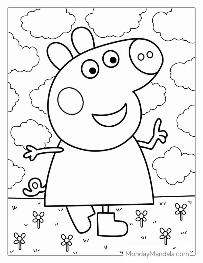 50 Peppa Pig Coloring Pages (Free Pdf Printables) inside Peppa Pig Character Free Printable Images