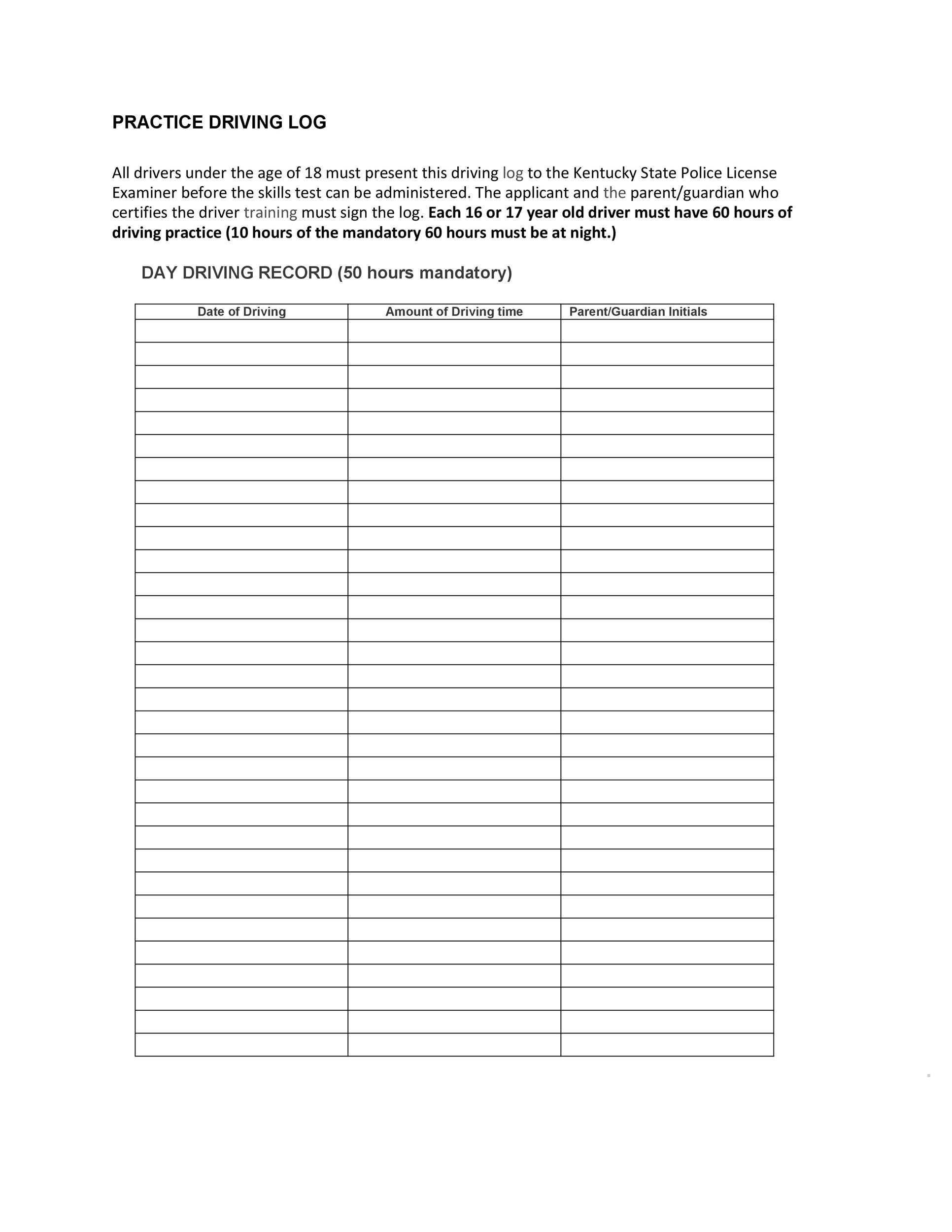 50 Printable Driver&amp;#039;S Daily Log Books [Templates &amp;amp; Examples] intended for Free Printable Driver Log Book
