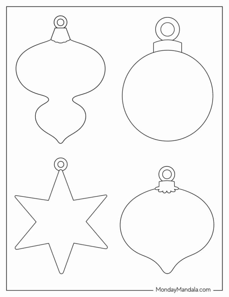 52 Printable Christmas Ornaments (Free Pdf Templates) for Free Printable Christmas Ornaments Stencils