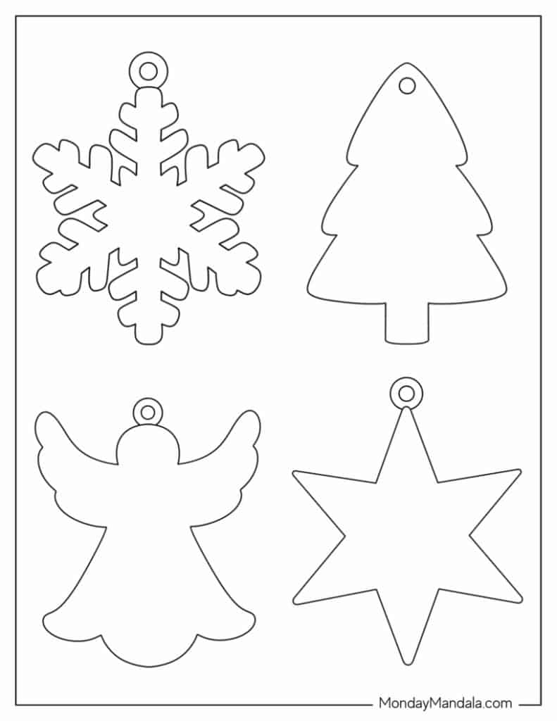 52 Printable Christmas Ornaments (Free Pdf Templates) for Free Printable Christmas Tree Ornaments to Color