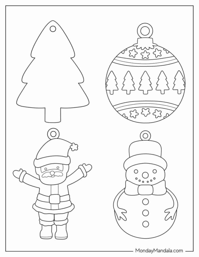 52 Printable Christmas Ornaments (Free Pdf Templates) in Free Printable Christmas Ornament Patterns