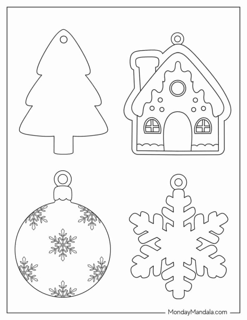 52 Printable Christmas Ornaments (Free Pdf Templates) throughout Free Printable Christmas Tree Ornaments To Color