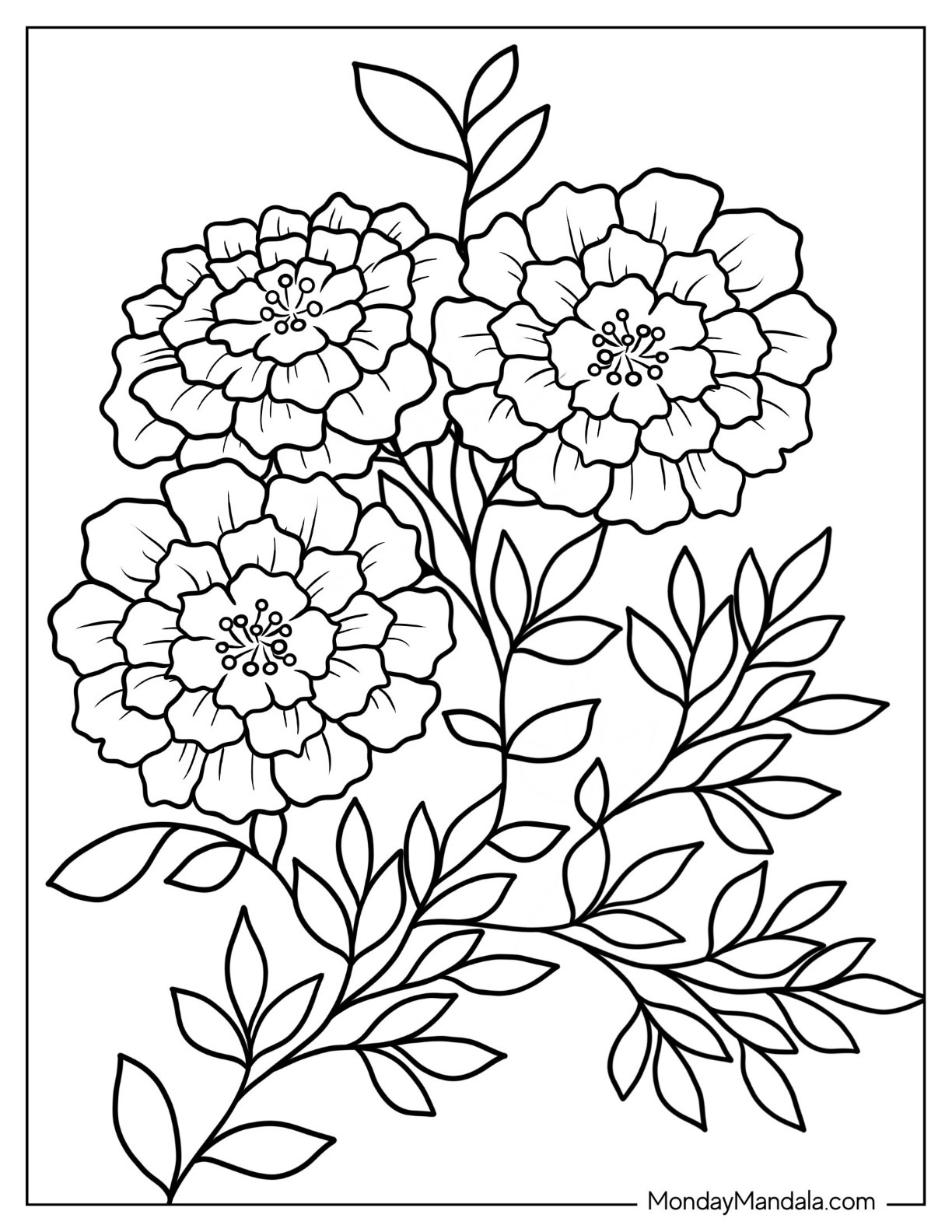 53 Flower Coloring Pages (Free Pdf Printables) within Free Printable Flower Coloring Pages for Adults