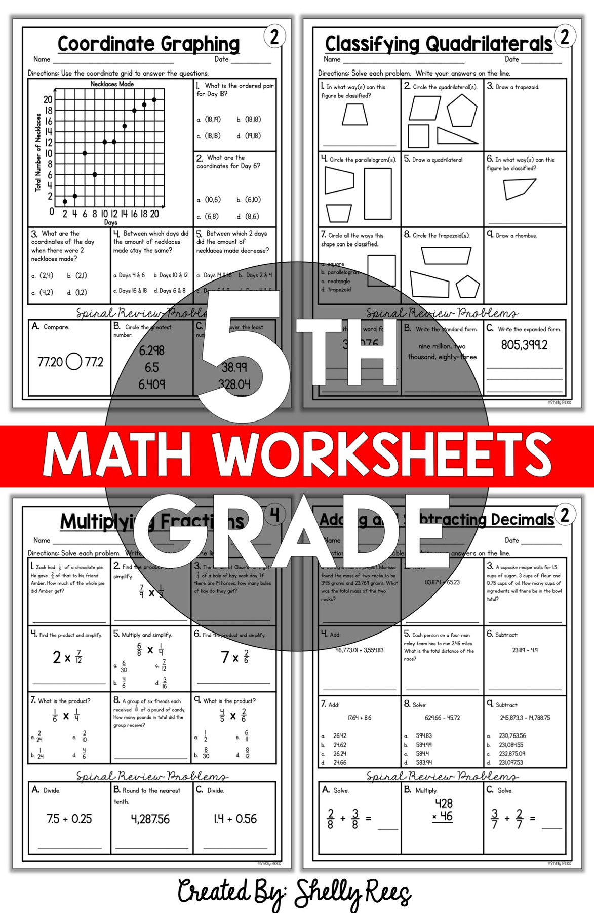 5Th Grade Math Worksheets Free And Printable - Appletastic Learning for Free Printable 5th Grade Math Worksheets