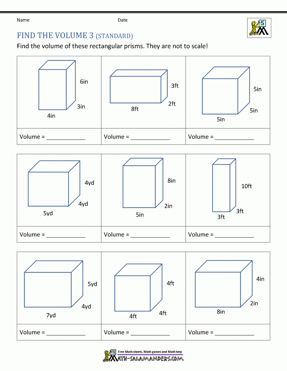 5Th Grade Volume Worksheets throughout Free Printable Volume Of Rectangular Prism Worksheets