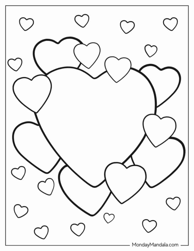 60 Heart Coloring Pages (Free Pdf Printables) for Free Printables Of Hearts