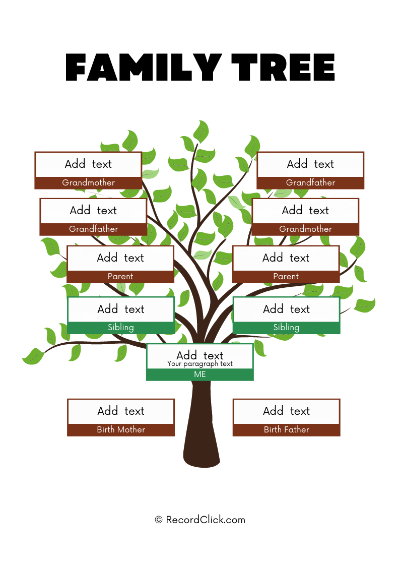 61 Free Family Tree Templates - Printable / Downloadable / Editable inside Free Printable Family Tree Template