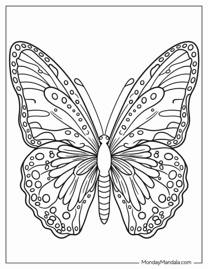 62 Butterfly Coloring Pages (Free Pdf Printables) intended for Free Printable Butterfly Coloring Pages