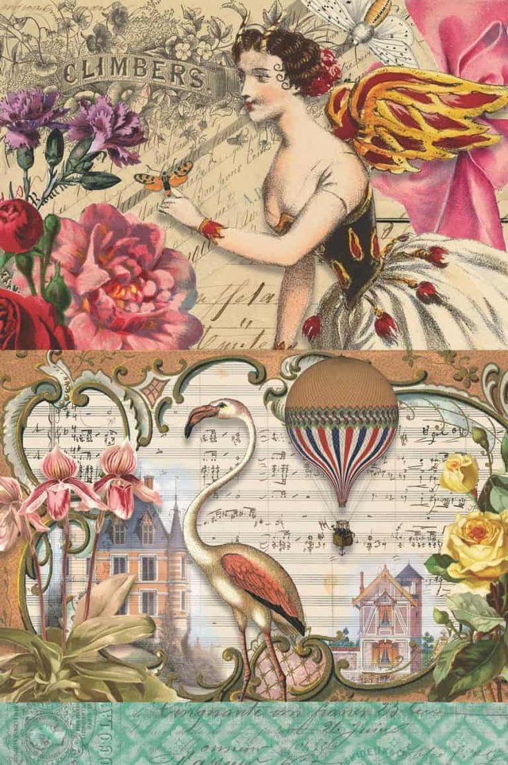 7 Free Creative Collage Sheet Printables For Decoupage Tissue intended for Free Decoupage Printables