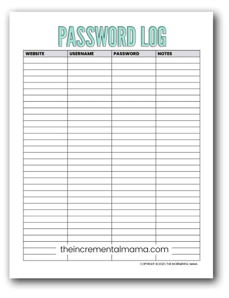 7 Free Printable Password Keeper Printables To Download Instantly throughout Free Printable Password List