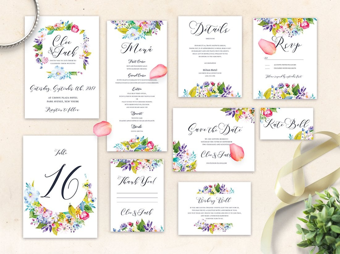 70+ Gorgeous Wedding Invitation Templates | Design Shack with Free Printable Wedding Invitation Kits