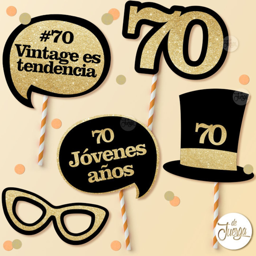 70 Years Photo Booth Props Printable 70Th Birthday Pdf Printable - Etsy pertaining to Free Printable 70&amp;#039;S Photo Booth Props