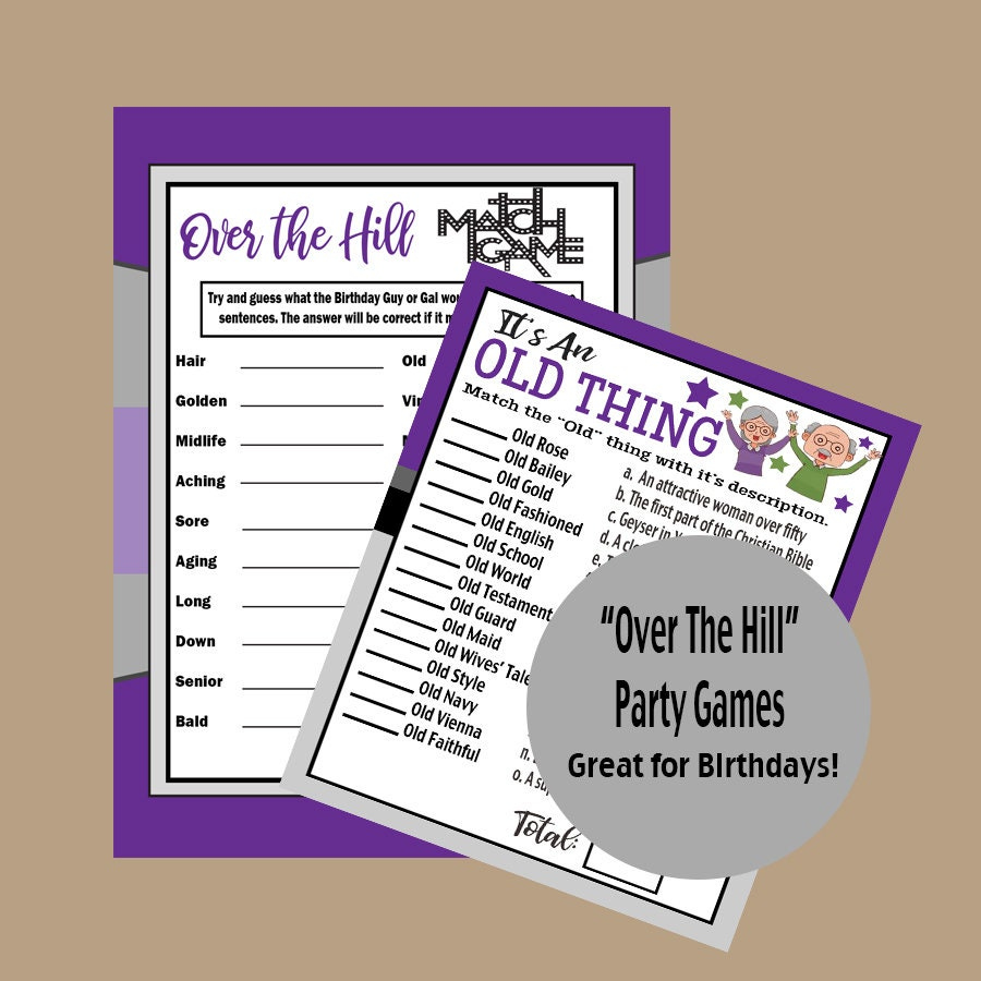 70Th, 75Th, 80Th, 85Th, 90Th Birthday Game, Adult Printable Party inside Over The Hill Games Free Printable