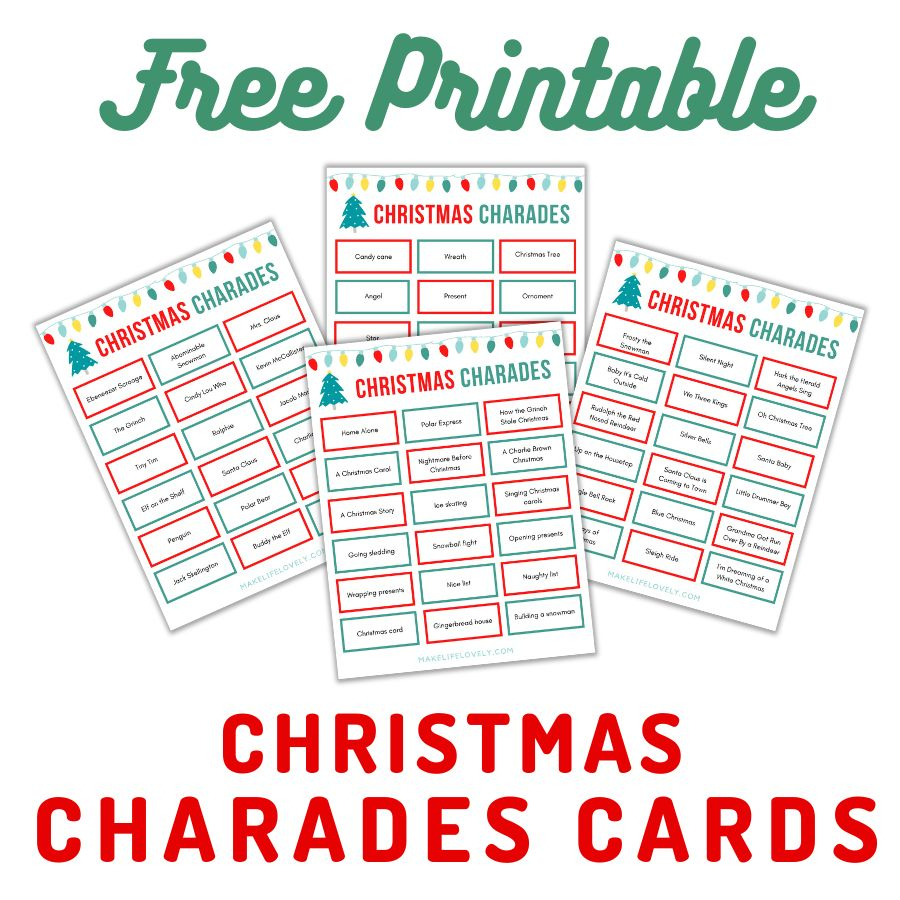 72 Free Printable Christmas Charades Cards - Make Life Lovely within Free Printable Christmas Charades Cards