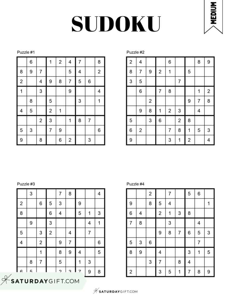 72 Free Printable Sudoku Puzzles | Saturdaygift regarding Killer Sudoku Free Printable