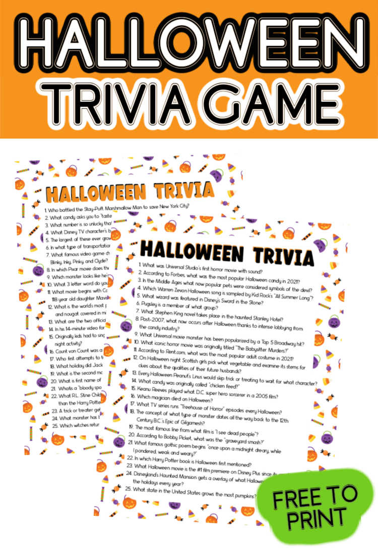 75 Fun Halloween Trivia Questions &amp;amp; Answers (Printable) - Play pertaining to Halloween Trivia Questions And Answers Free Printable