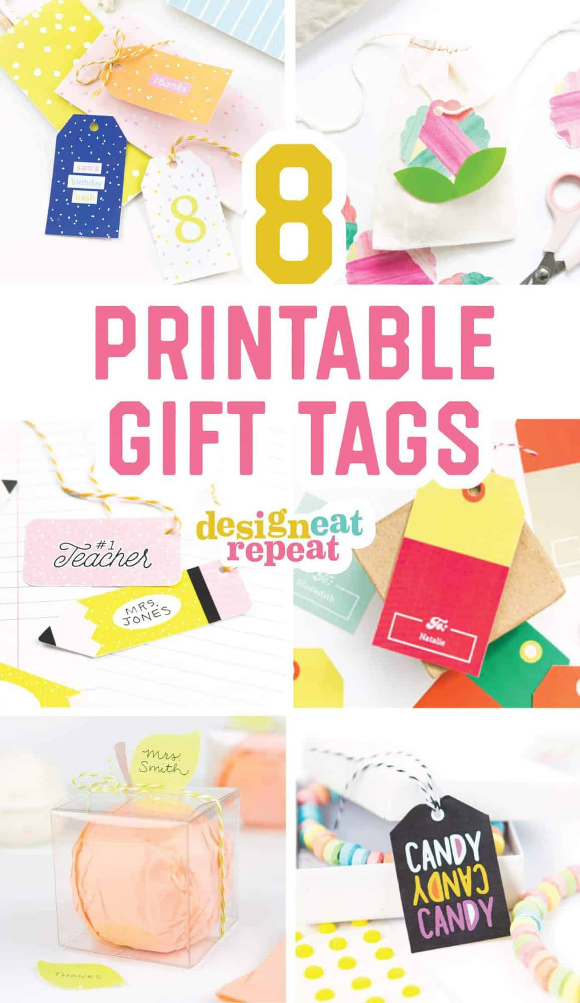 8 Colorful &amp;amp; Free Printable Gift Tags For Any Occasion! inside Free Printable Gift Bag Tags